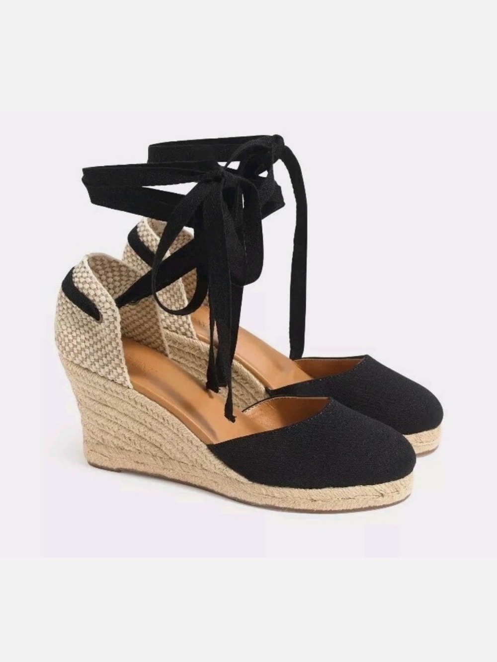 J.Crew Black Lace-Up Women’s Espadrille Flats
